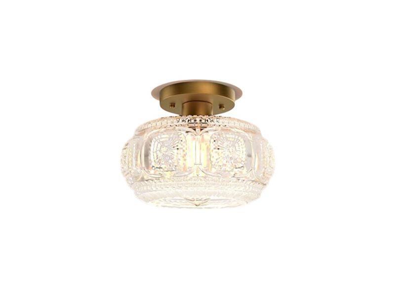 Semi Flush Mount Ceiling Light Globe Glass Fixture Gold Modern Lighting Hallway image number 0