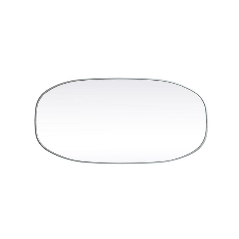 Elegant Decor Metal Frame Oval Mirror 24x48 Inch in Silver