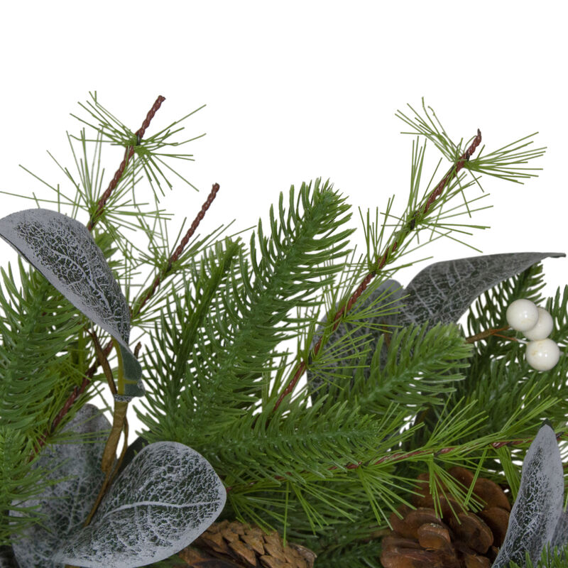 Mixed Pine  White Berries and Pinecones Artificial Christmas Wreath - 22-Inch  Unlit image number 1