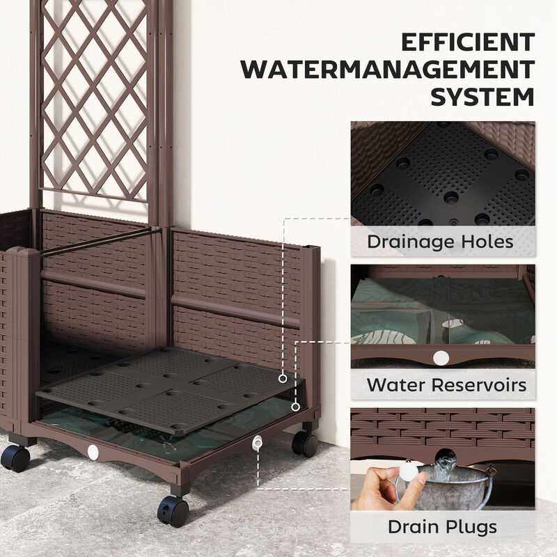 Hivvago Mobile Self-Watering Raised Planter with Trellis image number 4