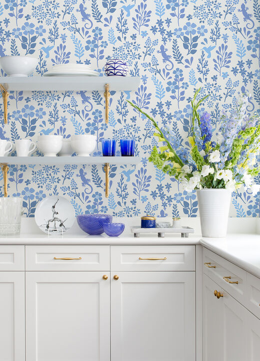Karina Blue Meadow Wallpaper (Set of 2)