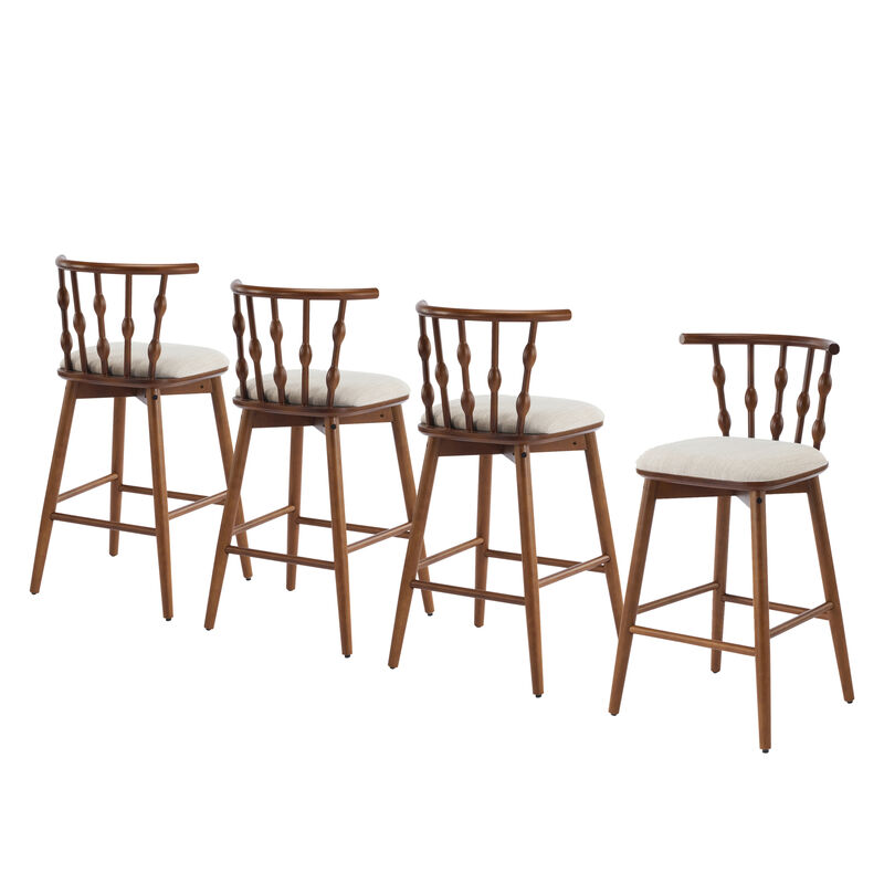 Christopher Knight Home Doria Modern Rubberwood Upholstered Barstools (Set of 4) image number 0