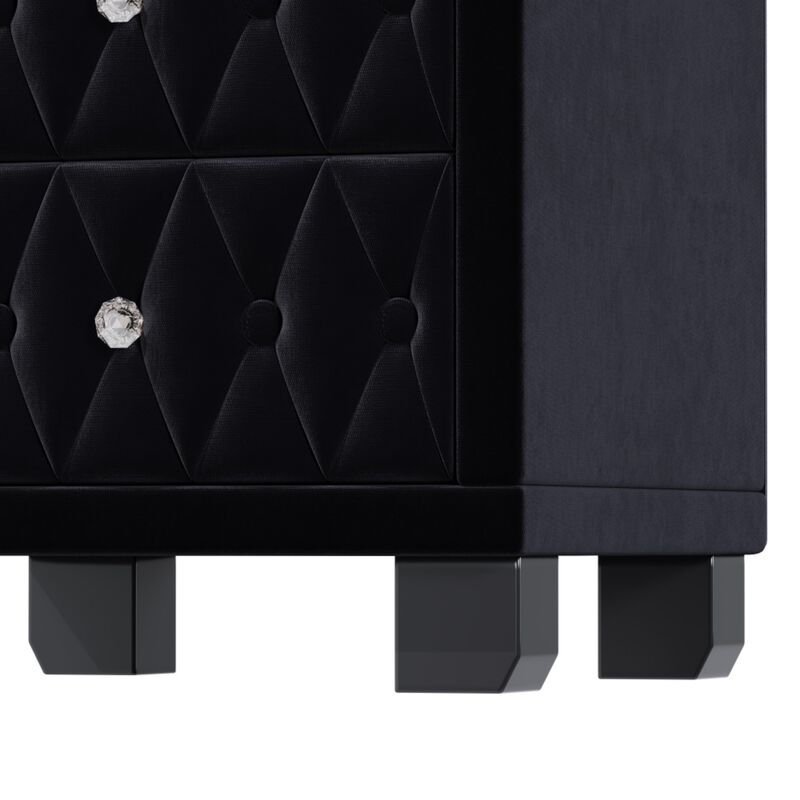Worsal Button‑Tufted Velvet 2‑Drawer Nightstand image number 6