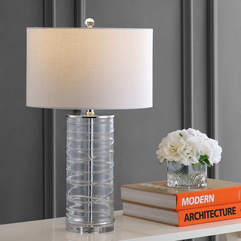 Cole Modern Fused Glass Cylinder LED Table Lamp (Set of 2)