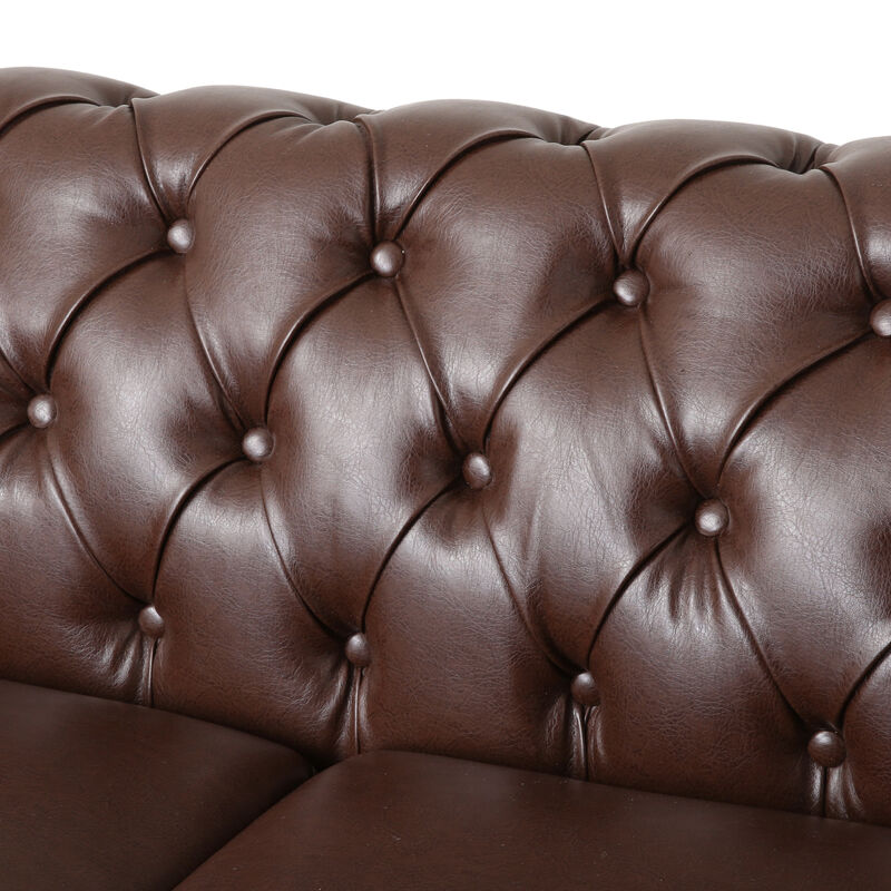 Merax Mirod Comfy 3-Seat Sofa with Wooden Legs, Retro Style for Living Room and Study Sofa image number 8
