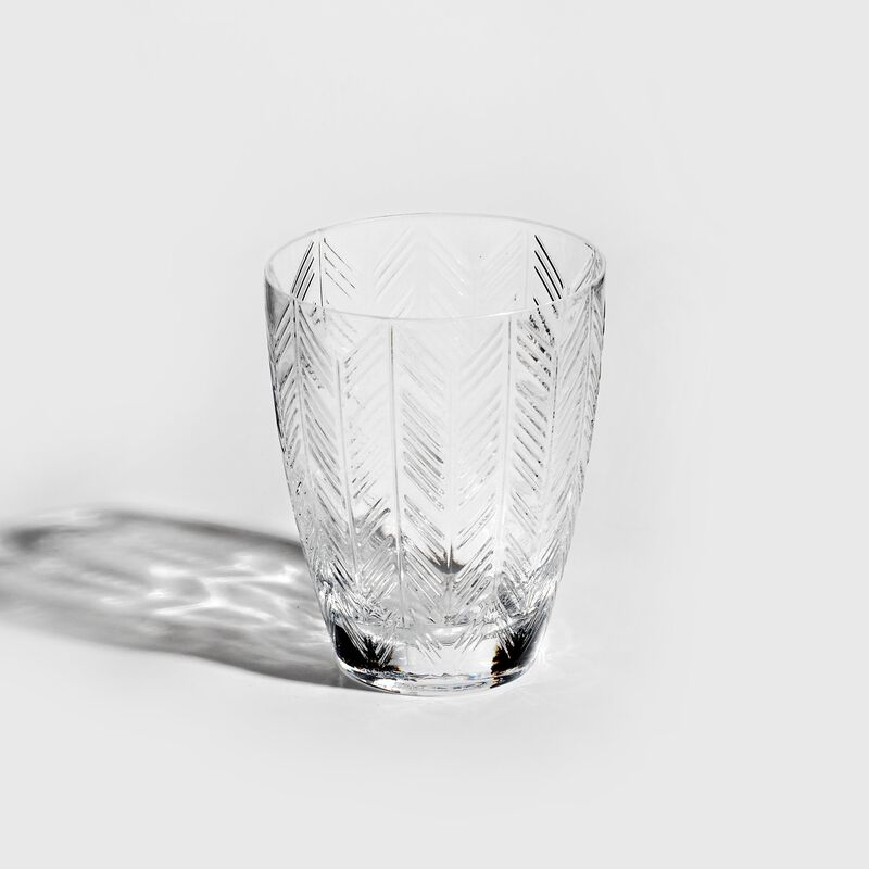 Water Glasses ZIG ZAG GLASS Transparent Set of 6, diam. 3.31", H 4.13" image number 1