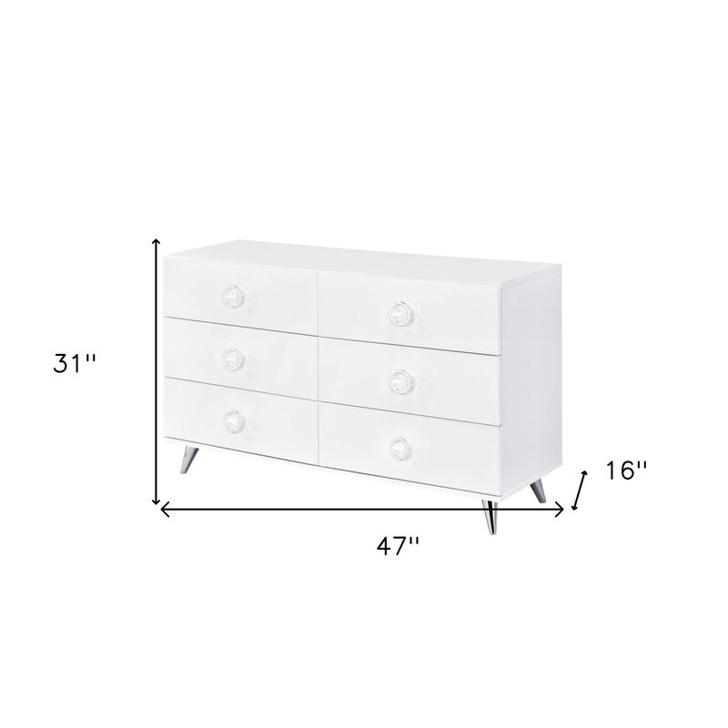 Wooden Six-Drawer Dresser for Bedroom Storage and Organization