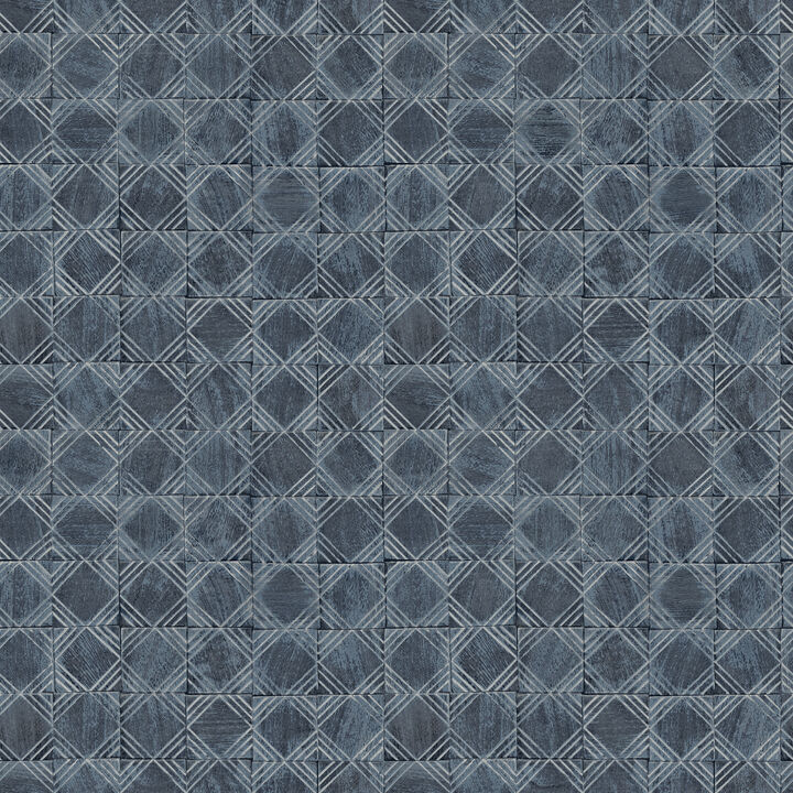 Button Block Navy Geometric Wallpaper (Set of 2)