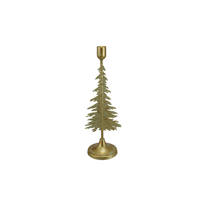 Patina Iron Tree Taper Candle Holder