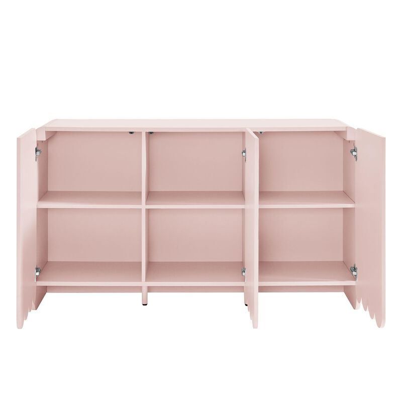 Dahlia 55" Fluted Sideboard Cabinet in Soft Pink image number 7