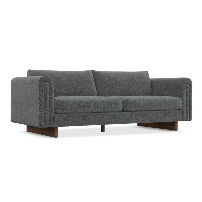 Jones 84 inch Wide Contemporary Sofa in Dark Grey Tightly Woven Performance Fabric