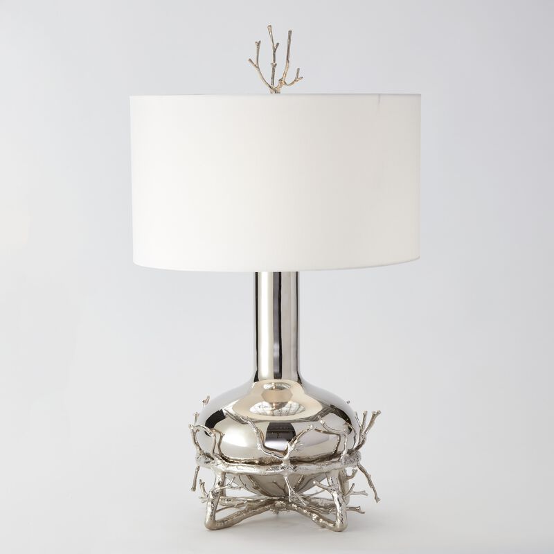 Fat Silver Twig Table Lamp
