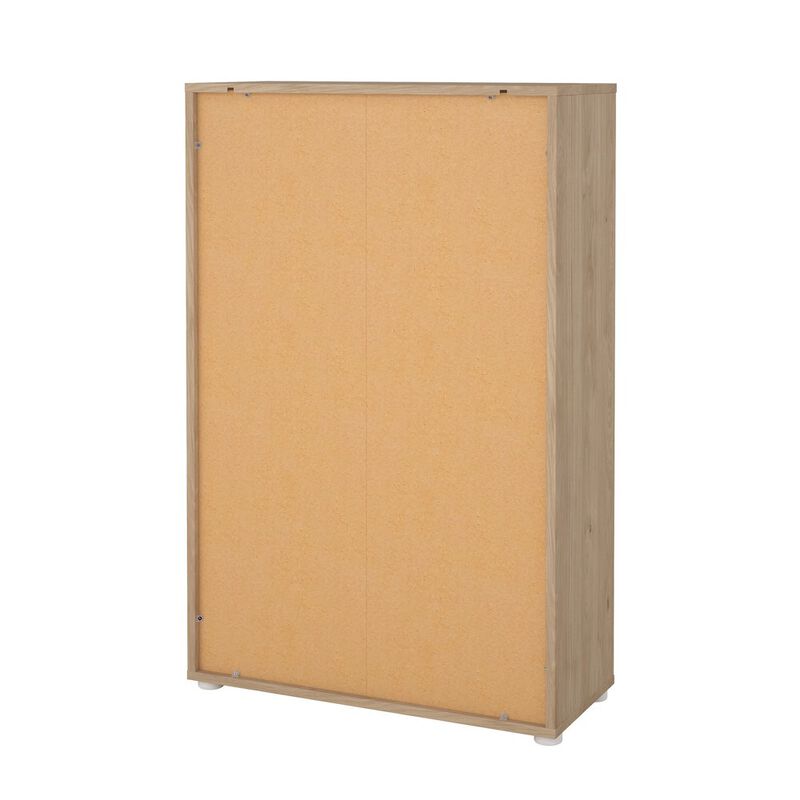 Tvilum Adjustable 3 Shelf Bookcase with 2 Doors, Open Storage Home Office Bookshelf