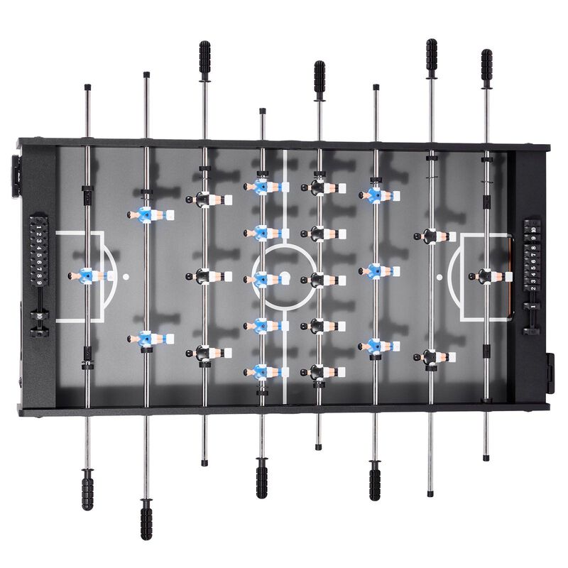 Indoor Full Size Foosball Table for Family, Durable Soccer Game Set with Accessories-Black image number 9