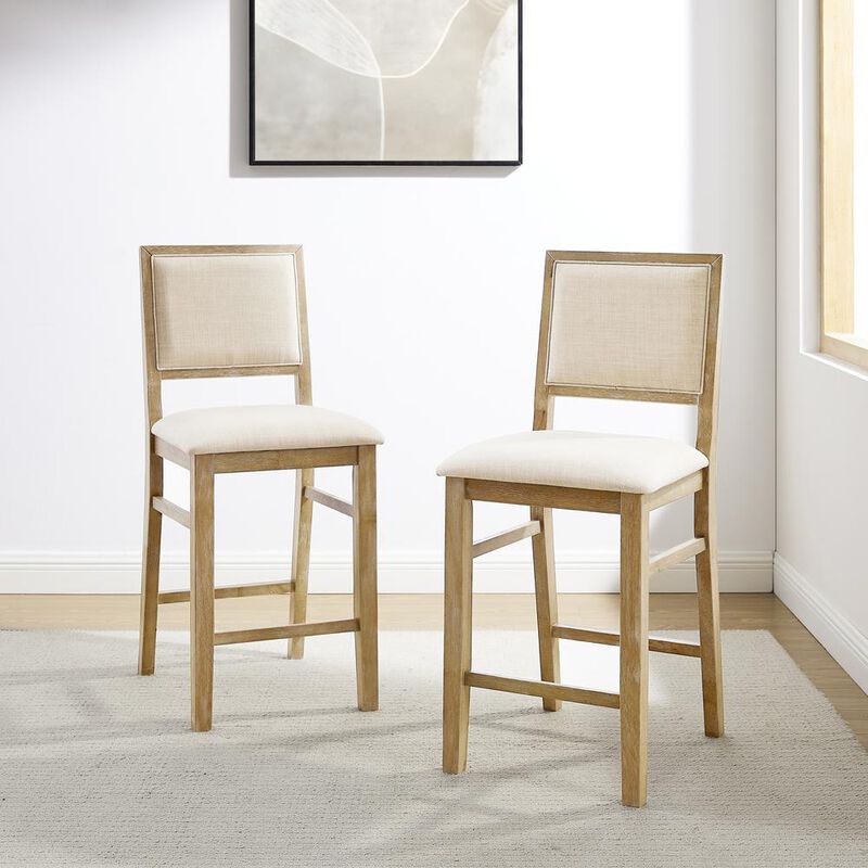 Joanna 2-Piece Upholstered Counter Height Bar Stool Set