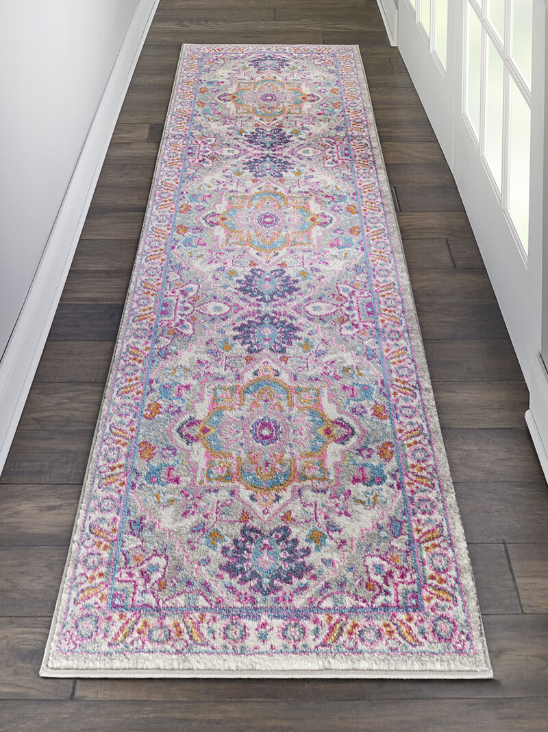 Passion PSN20 Light Gray/Pink 2'2" x 7'6" Rug image number 6