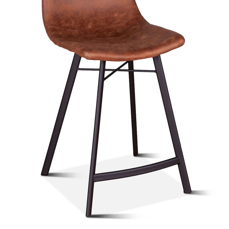 World Interiors Hudson Counter Chair in Trapper Brown Microfiber image number 4