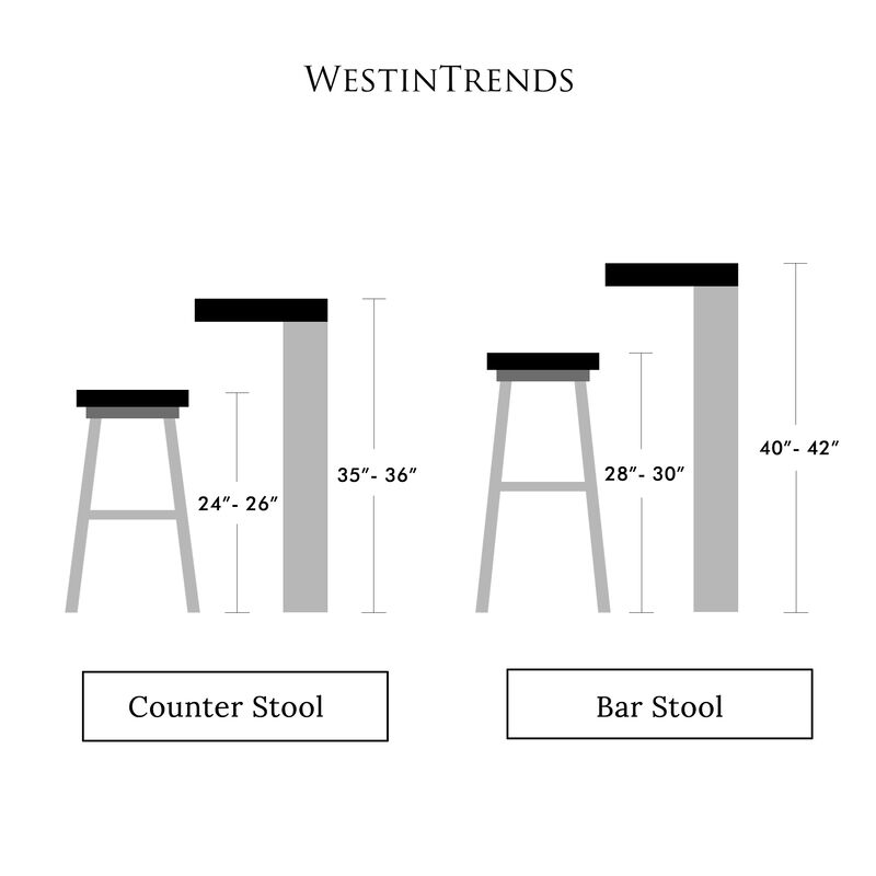 WestinTrends 24" Upholstered Saddle Seat Counter Stool (Set of 2) image number 7
