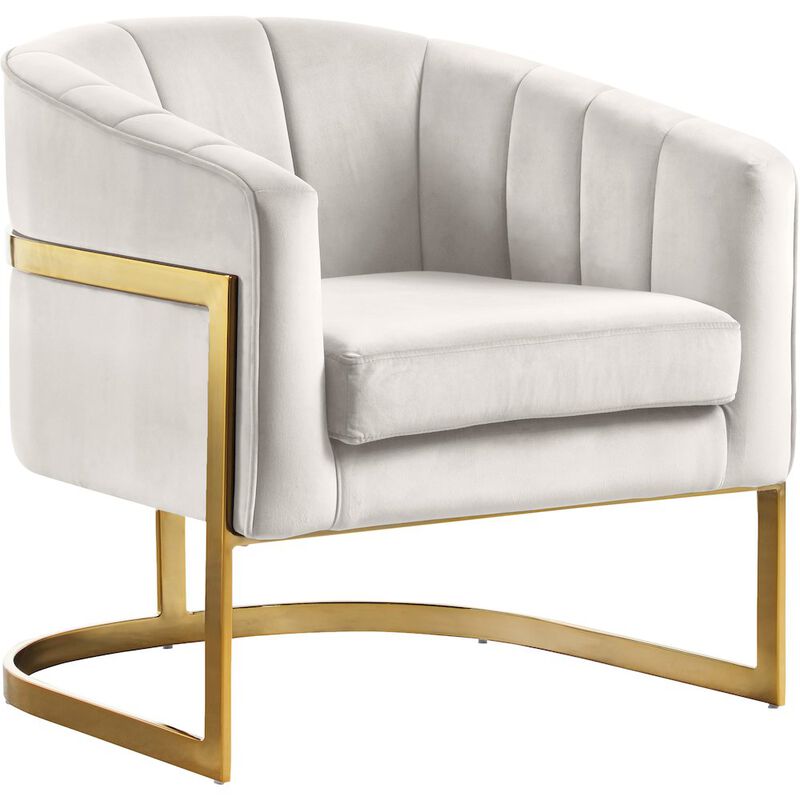 Meridian Furniture Carter Cream Velvet Accent Chair