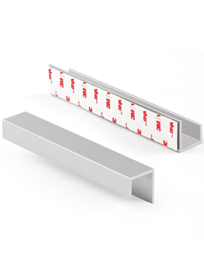 JIASENBAO 10 Pack Adhesive Cabinet Handles Silver 5-1/2"" Length (Cover 5"" Hole Center) Finger Pulls Stick on Cabinet Pulls Dec