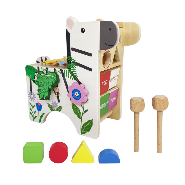 Teamson Kids Zebra Learn & Play Activity Center with Xylophone