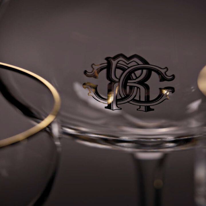 Water Goblet NEW MONOGRAM  Gold H 9", cap. 18.25 oz