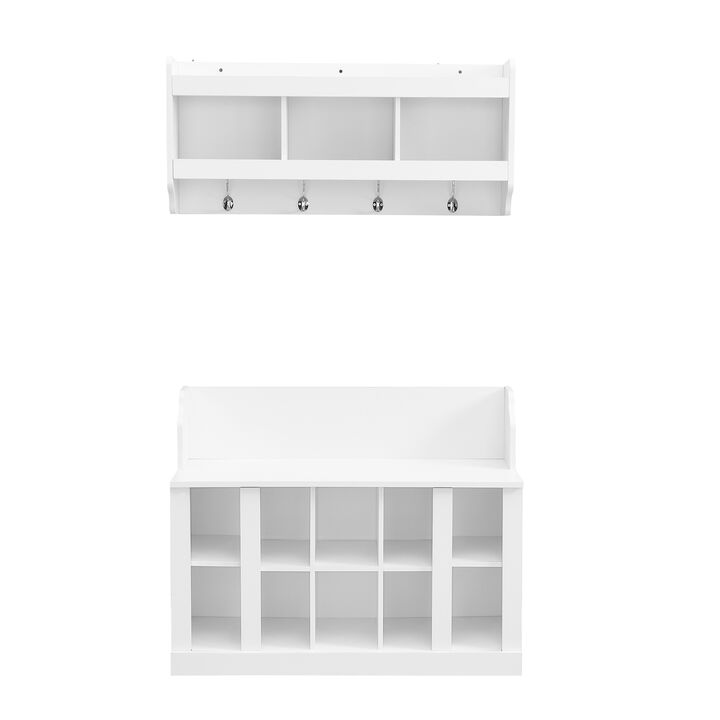 Merax 2 Pieces Shoe Storage Bench  and Hall Tree