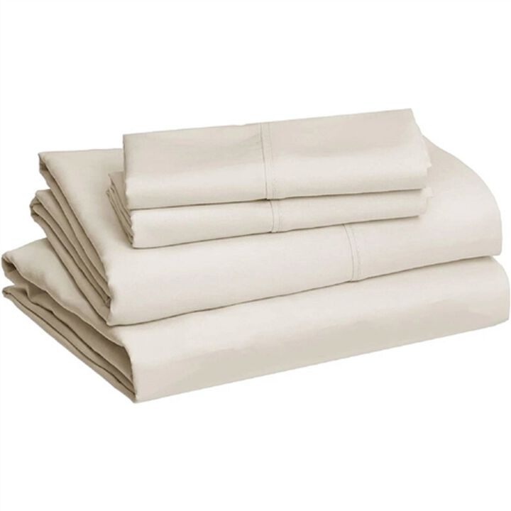 Luxury 4-Piece Sheet Set in 100% Egyptian Cotton, 1000 Thread Count, Silky Soft and Durable for All Seasons