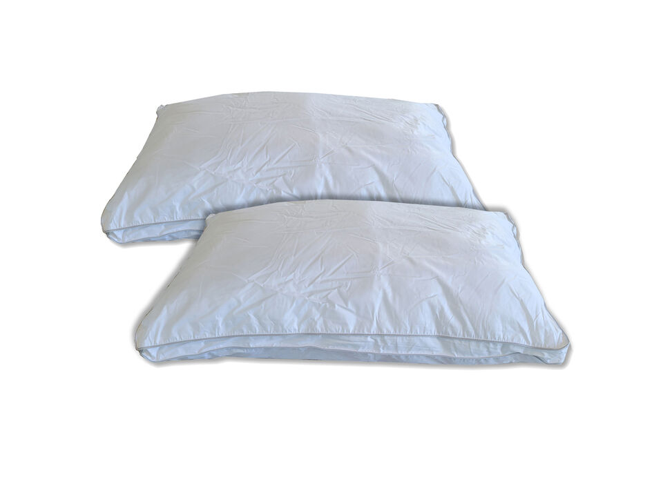 Cotton House - Set of Two Pillows, Microfiber Gel, 100% Egyptian Cotton Cover, King Size