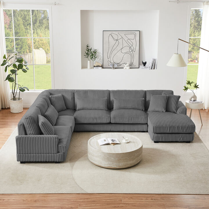 Merax Oversized Sectional Sofa U-shaped Sofa