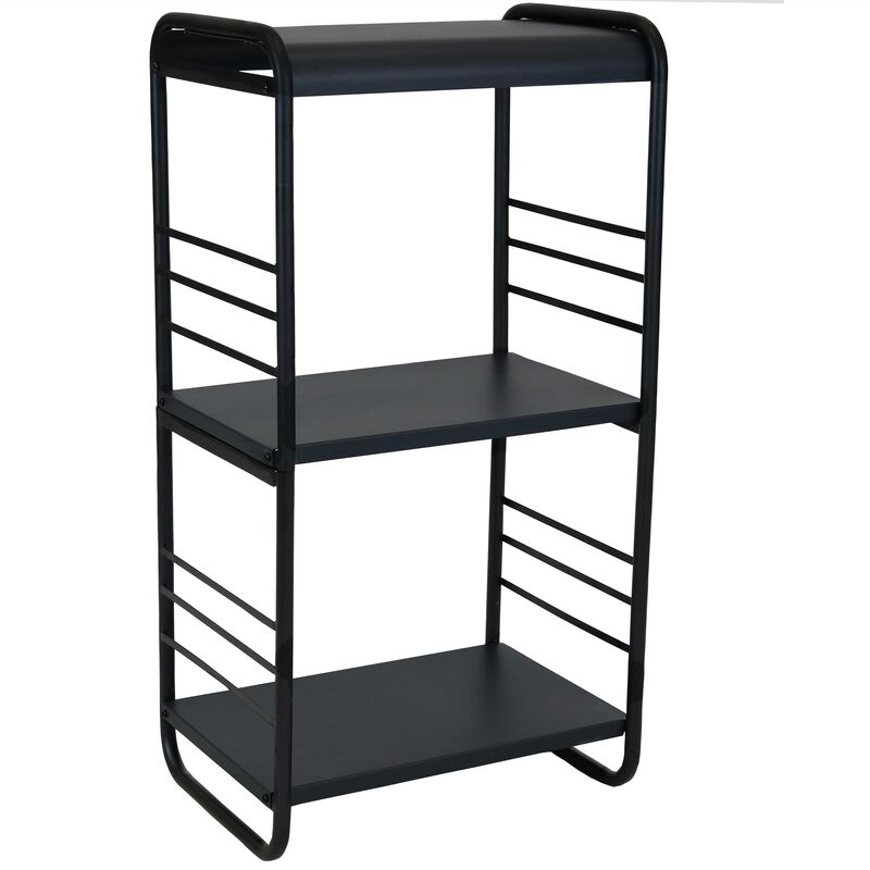 Sunnydaze 36.5 in Modern Rounded Edge Iron and Steel Firewood Log Rack