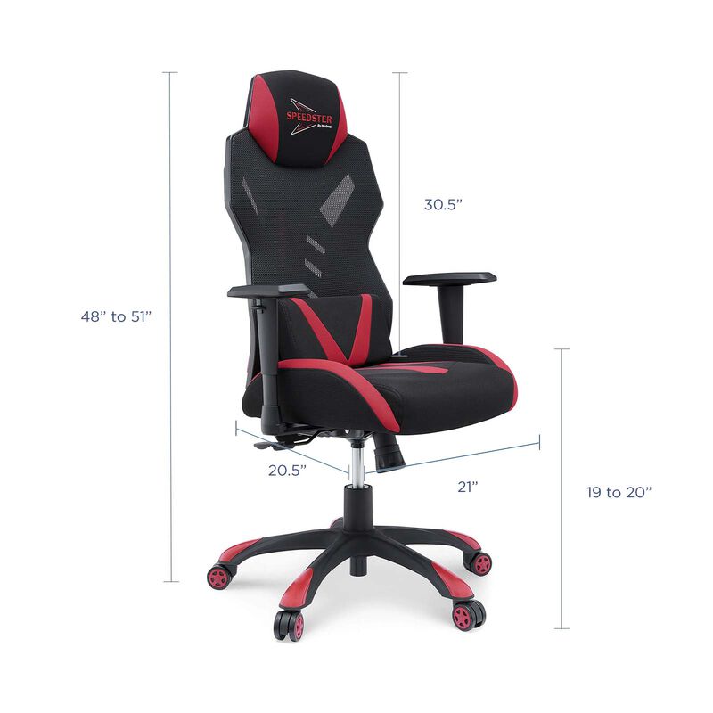 Modway Furniture - Speedster Mesh Gaming Computer Chair Black Red image number 1