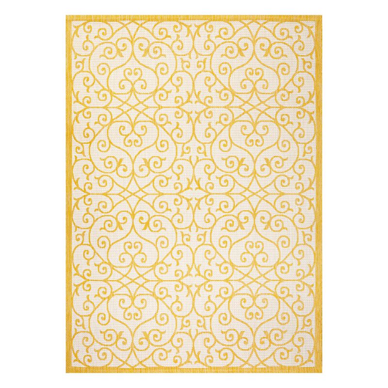 Madrid Vintage Filigree Textured Weave Indoor/Outdoor Area Rug