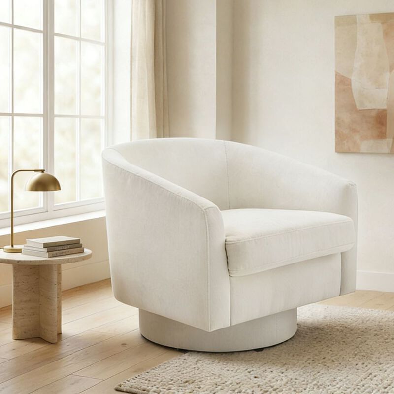 Swivel Barrel Accent Chair, Modern Armchair, 360 Rotation Comfy Bucket Reading Chair for Living Room image number 1