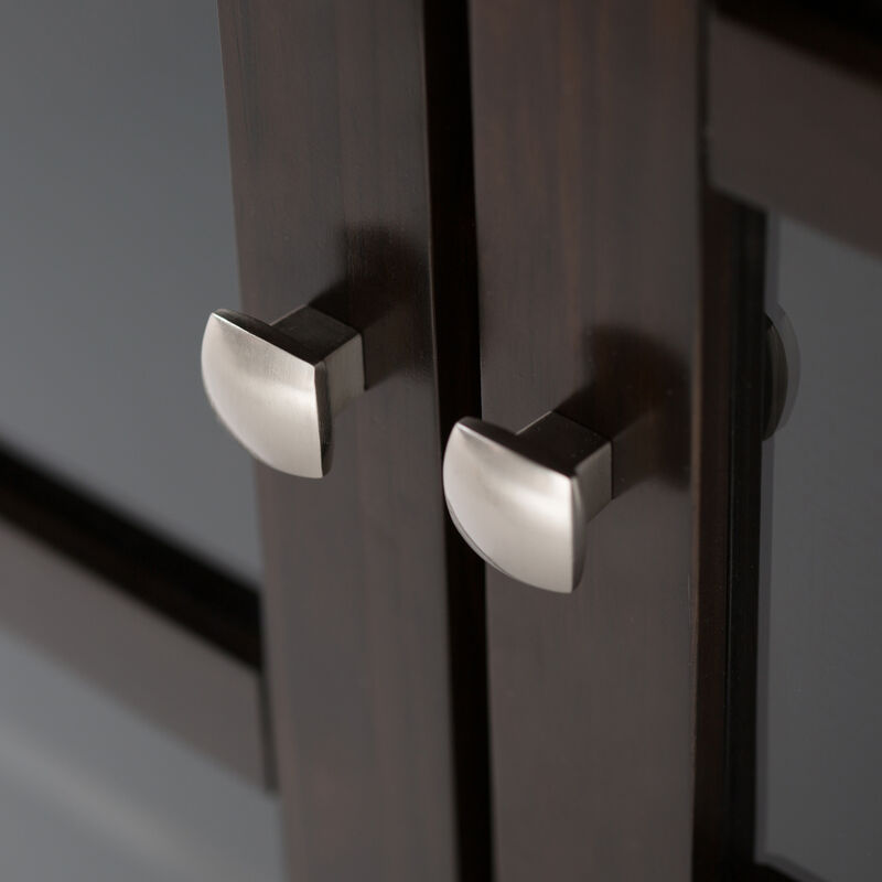 Acadian SOLID WOOD 36 inch Wide Transitional Entryway Hallway Storage Cabinet in Brunette Brown