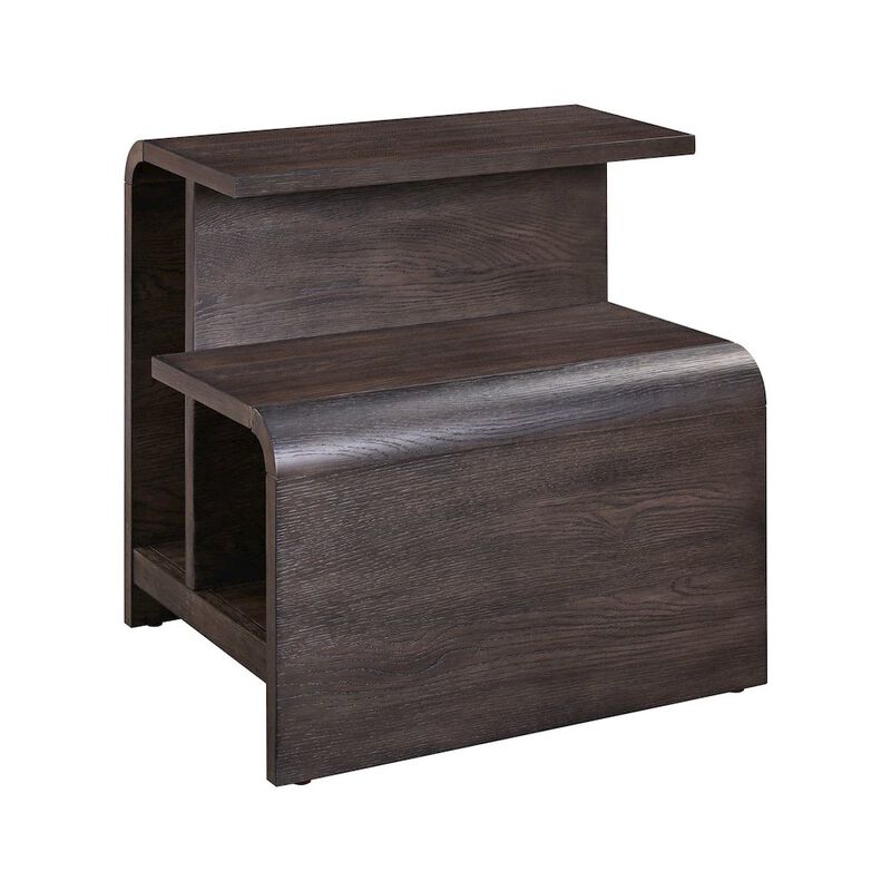 Liberty Furniture Living Room End Table Transitional Rounded Waterfall Edge - Espresso Oak Wood image number 6