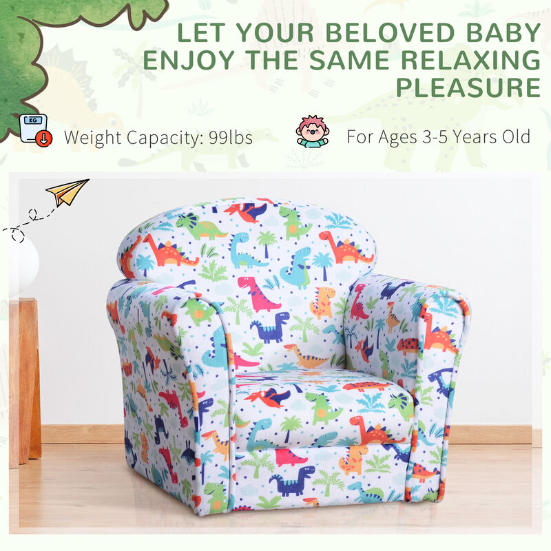 Hivvago Dinosaur Kids Armchair with Plush Padding image number 6