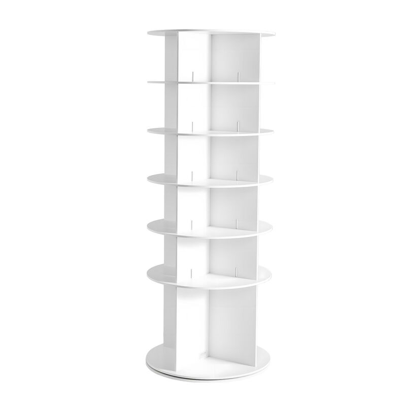 6 Tier Rotating Shoe Rack Tower, Spinning Shoe Organizer for Closet and Entryway image number 0