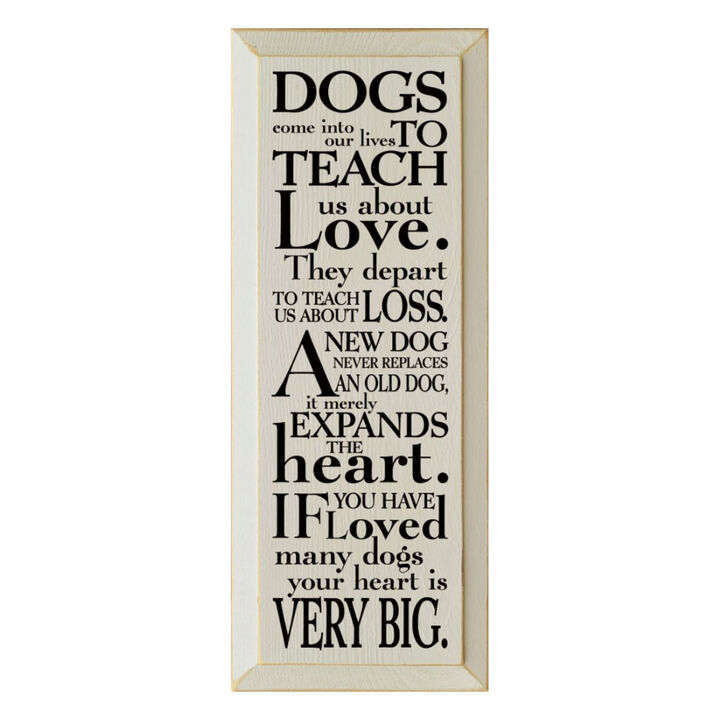 Pet Lover Wood Sign Dogs Teach Us About Love Inspirational Wall Hanging