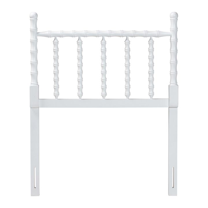 Baxton Studio Edaline Bamboo Motif Headboard - Crafted Wood Panel with Decorative Turned Spindle Design for Boho Costal Bedroom
