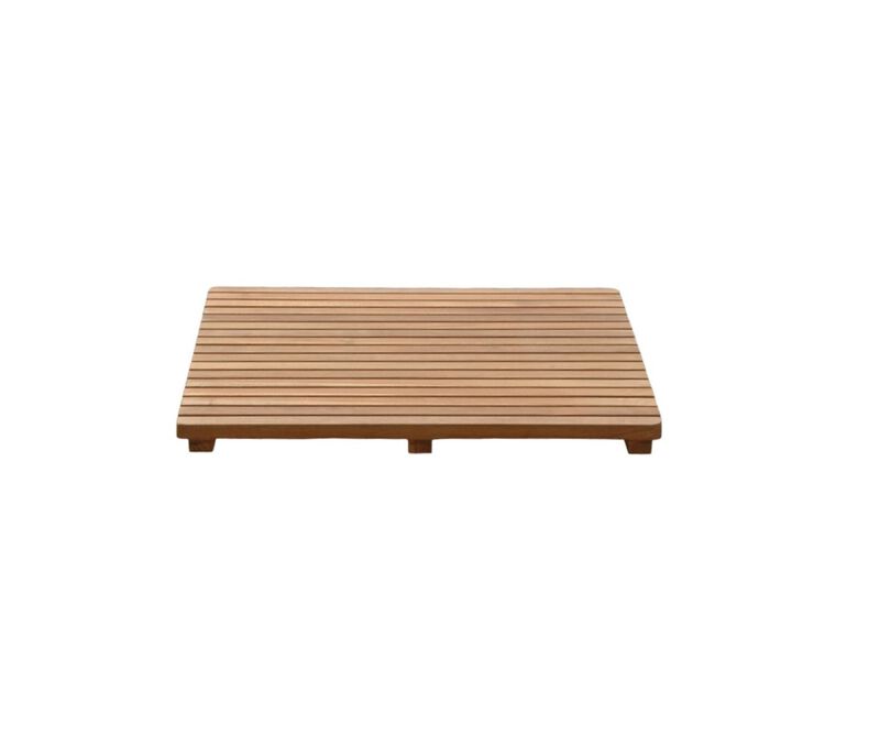 HomeRoots Natural Teak 24" Square Shower Mat image number 2
