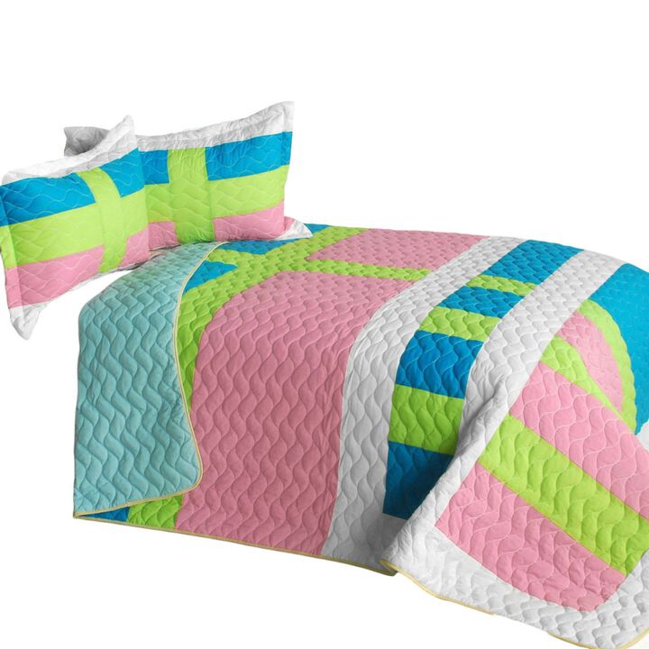 Lollipops A Patchwork Geometric Quilt Set Soft Quilted Bedroom Bedding