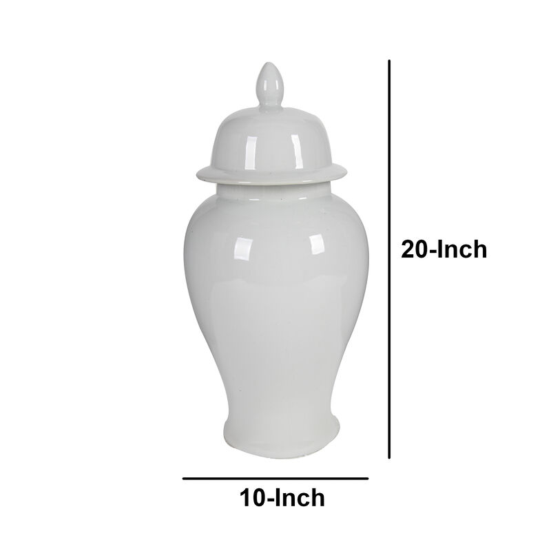 Kipp Decorative Porcelain Ginger Jar with Lidded Top, Large, White image number 3