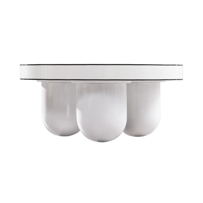 TOV Furniture Jasper White Glossy Coffee Table