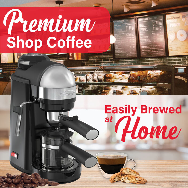 Brentwood GA-135BK Espresso and Cappuccino Maker in Black image number 2