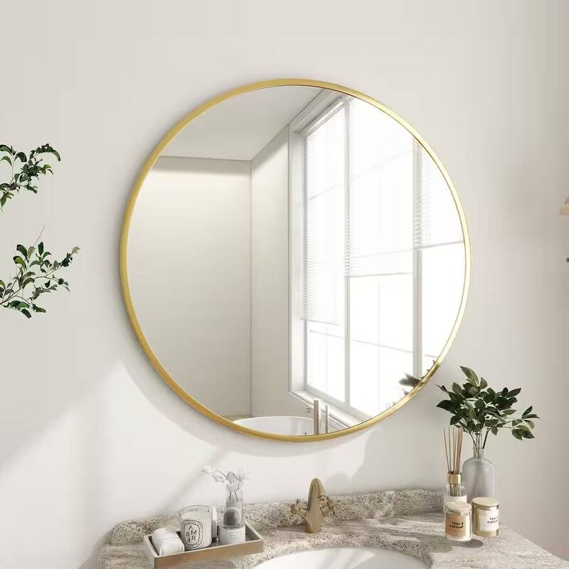 Round Bathroom Wall Mirror Circular Design for Vanity or Sink Area