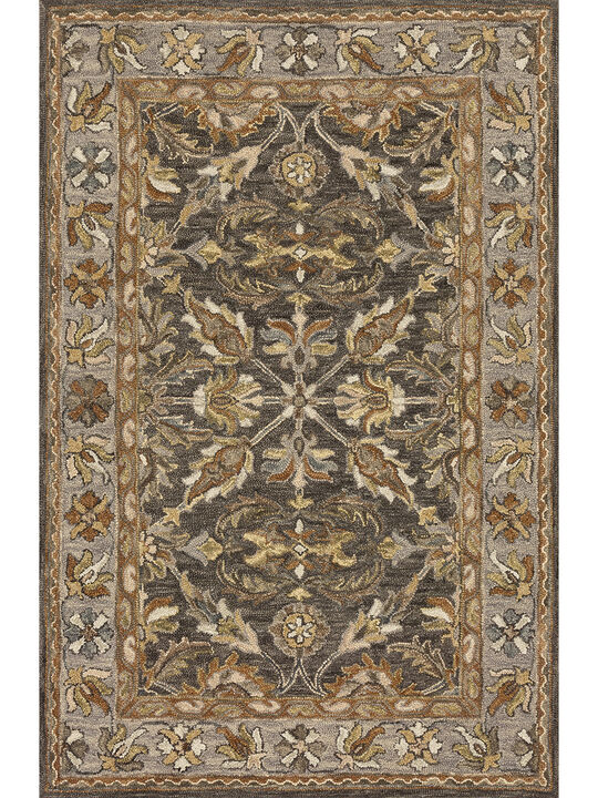 Victoria VK06 Dk Taupe/Grey 3'6" x 5'6" Rug