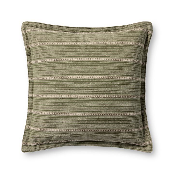 Howie Green/Natural 22''x22'' Cover w/ Down Pillow