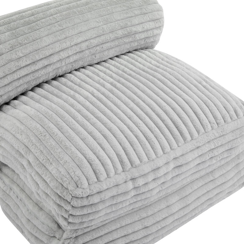 Christopher Knight Home Giichi Modern Foldable Faux Fur Bean Bag Convertible Lounge Bed with Pillow image number 7