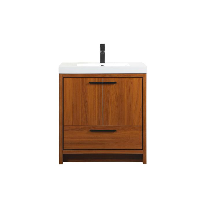 Elegant Kitchen and Bath 30 inch Single bathroom vanity in Teak